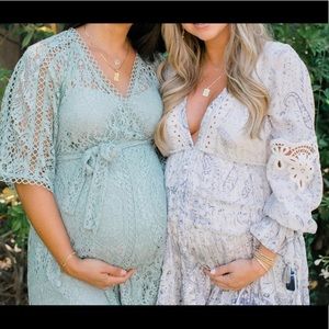 ASOS Sage Green Lace Wrap Maternity Dress